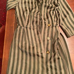 Green Striped Dress Button Down Size Small The East Order